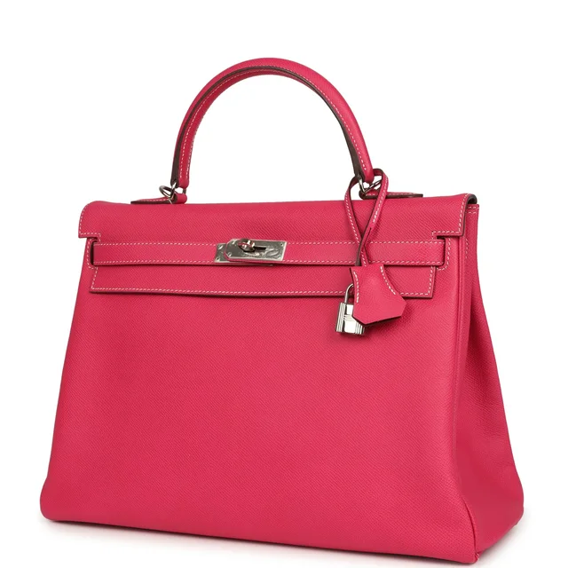 Hermès Candy Kelly Retourne 35 Rose Tyrien Epsom Palladium Hardware in Pink Epsom leather from Madison Avenue Couture, photo 2 of 2