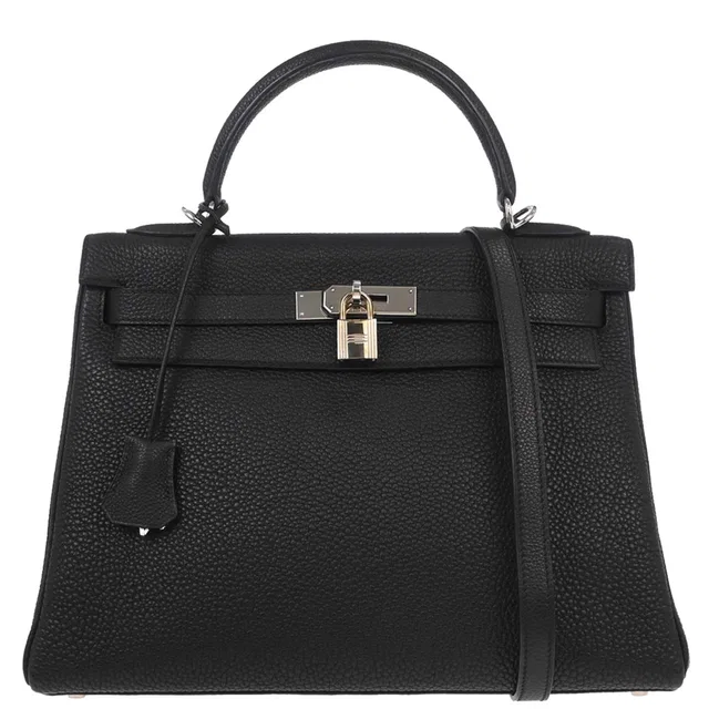 Hermès Black Togo Kelly 32 Retourne 2way Shoulder Handbag in Black Togo leather from AMORE Vintage Tokyo