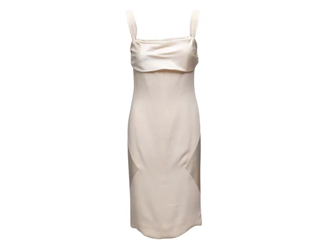 White Valentino Silk Cape Back Dress Size US 4 in White Silk from Designer Revival