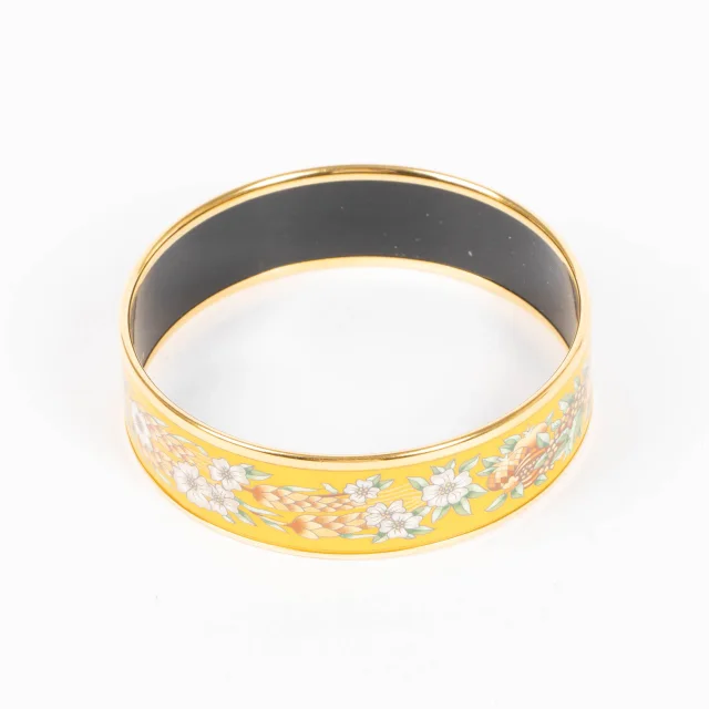 Hermès Enamel Wheat and Fruits Wide Bangle Bracelet from Labellov, photo 3 of 6