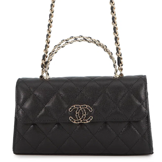 Chanel Matelasse Top Handle Phone Case BlackAP3238 Caviar Leather in Caviar leather from GALLERY RARE