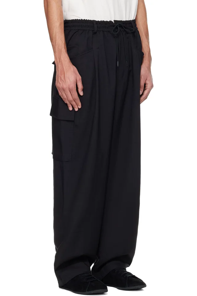Y-3 Black Sport Uniform UT Straight Leg Cargo Pants, photo 2 of 4 from SSENSE