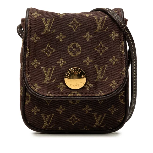 Brown Louis Vuitton Monogram Mini Lin Pochette Cancun Crossbody Bag in Brown Canvas from Designer Revival