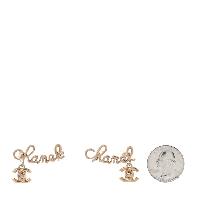 Chanel Metal Logo CC Turnlock Clip On Earrings Gold in Gold from FASHIONPHILE, photo 2 of 5