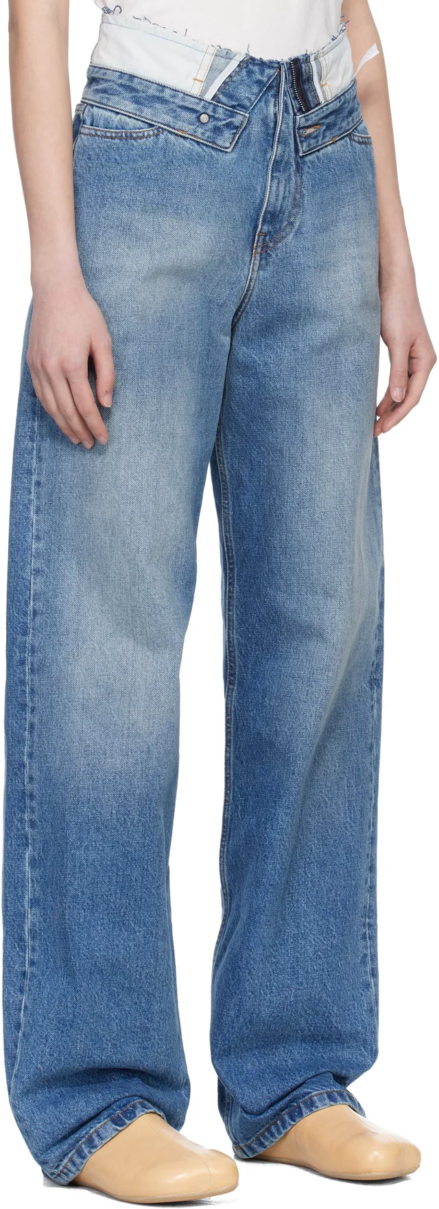 MM6 Maison Margiela Blue Straight-Leg Jeans, photo 6 of 8 from SSENSE