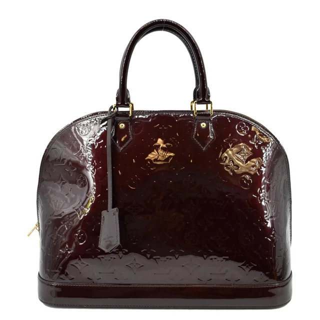 Louis Vuitton Alma GM Monogram Vernis Leather Satchel Bag Amarante in Leather from Dallas Designer Handbags