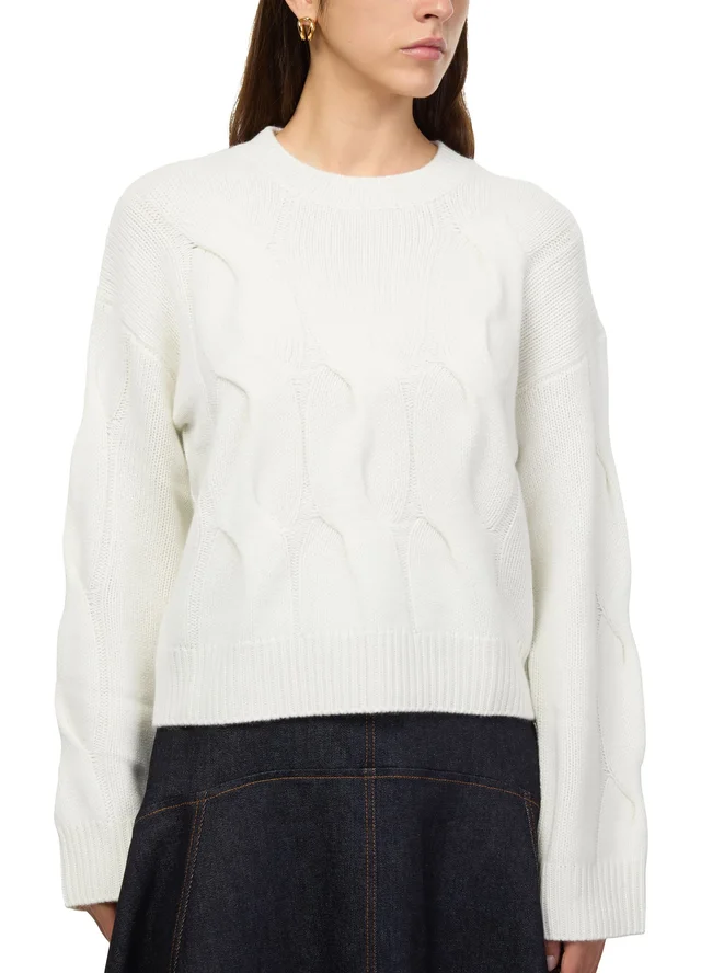 LISA YANG Sammie cashmere sweater in White 100% cashmere knit, photo 4 of 7 from 24S (US)
