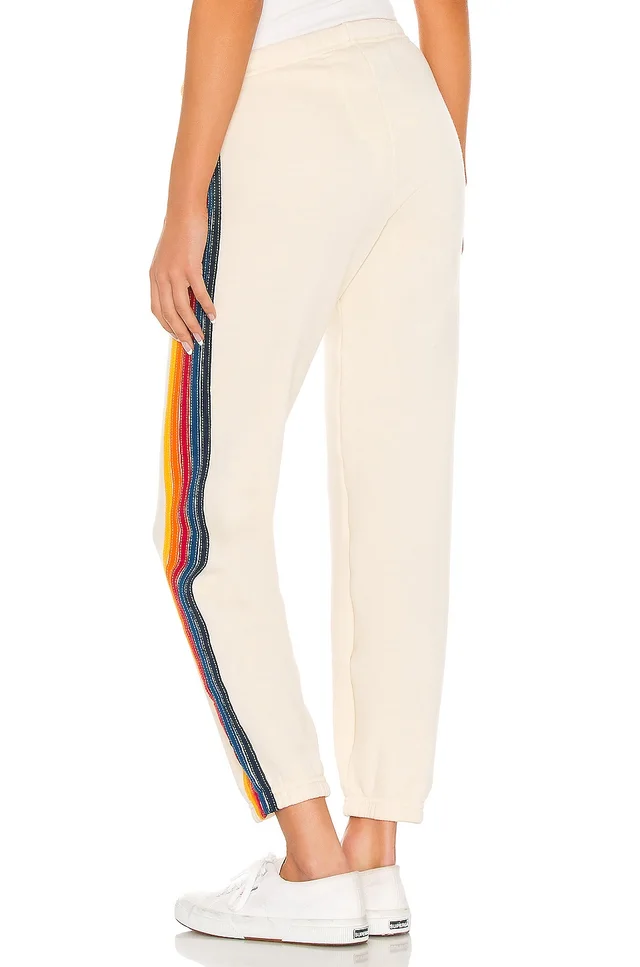 Aviator Nation 5 Stripe Sweatpant in Vintage White, photo 3 of 4 from REVOLVE (Canada)
