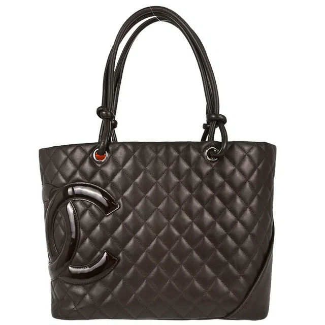 Chanel 2005-2006 Brown Calfskin Cambon Ligne Tote Handbag in Brown Calfskin from AMORE Vintage Tokyo