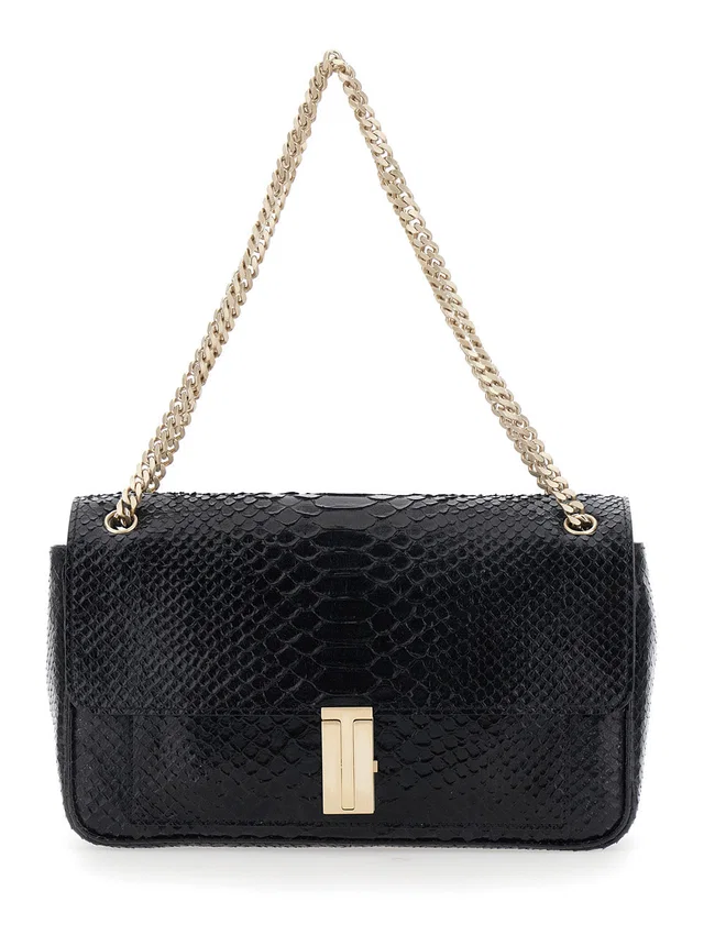 Tom Ford Snake-Effect Calf Leather Crossbody Bag — Black in Black Calfskin from HEWI