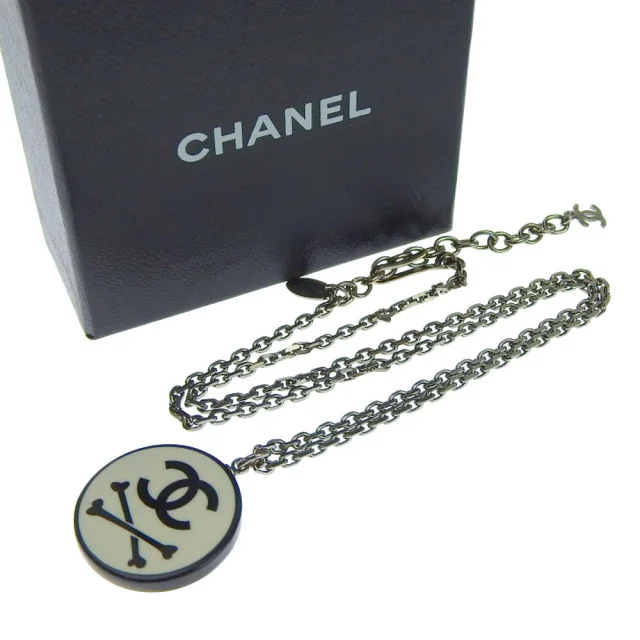 Chanel Logo Necklace 45cm in Silver Stainless from LuxUness, photo 6 of 6