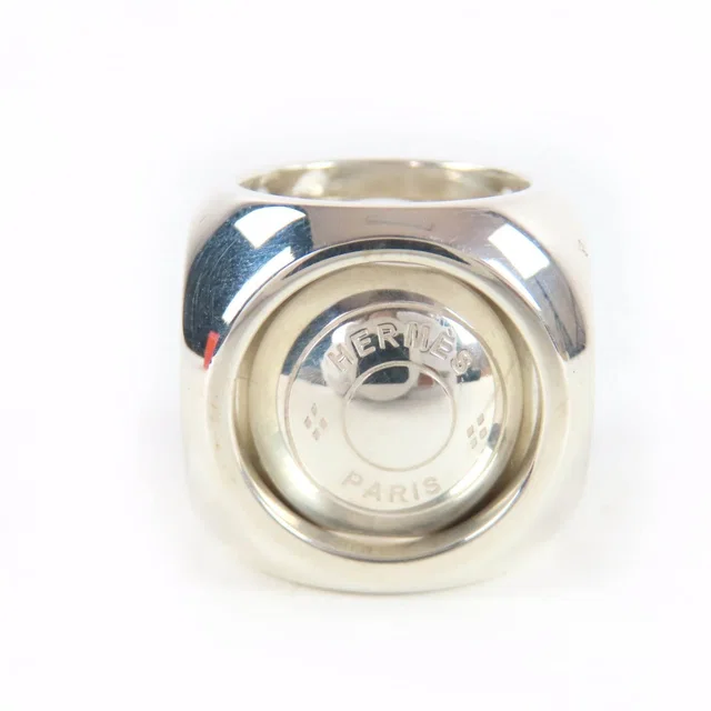 Hermès Vintage Extra Wide Series Ring Cube Silver in Silver from The Reluxe