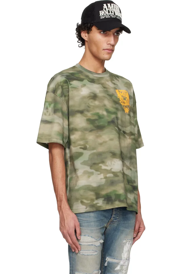 Green AMIRI Eagle Oversized T-shirt, photo 2 of 4 from SSENSE