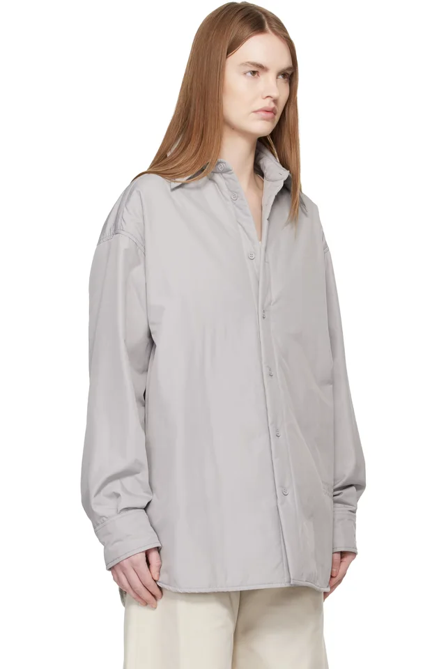MM6 Maison Margiela Gray Long-Sleeved Jacket, photo 2 of 4 from SSENSE