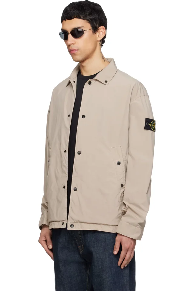 Stone Island Beige 4100041 Light Compact Touch Poly-TC Jacket, photo 4 of 5 from SSENSE