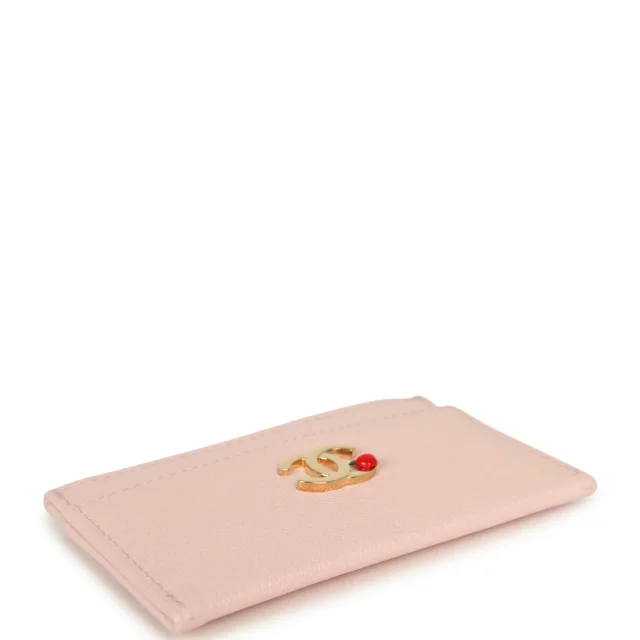 Chanel "Lucky Park" Card Holder Wallet Light Pink Goatskin Gold Hardware in Pink Goatskin from Madison Avenue Couture, photo 6 of 8