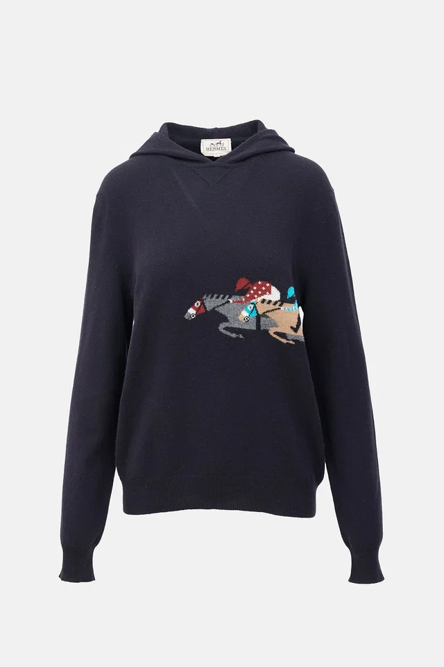 Hermès Cashmere Jockey Hoodie in Cashmere from VSP Consignment