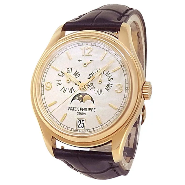 Patek Philippe Complications Gold Dial Mens Watch 5146J-001 in gold|yellow|brown|red Crocodile from Jomashop.com