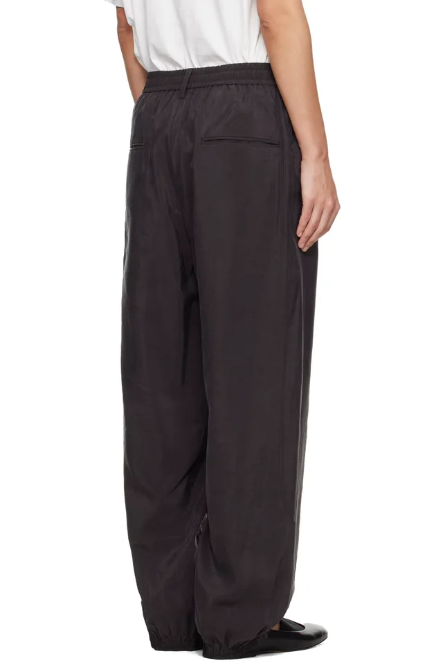 ssstein Brown Silk Nylon Track Trousers, photo 3 of 4 from SSENSE