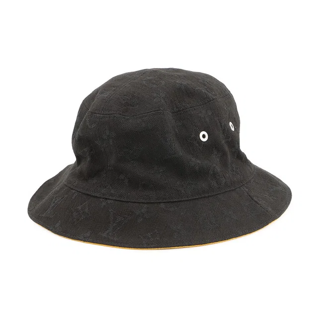 Louis Vuitton Hat・MonogramDenim Bucket Hat Size 58 Black/YellowM76208 Cotton60% Polyester40% in Black from GALLERY RARE