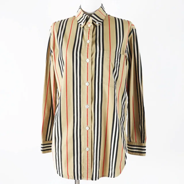 Burberry Icon stripe Cotton Long Sleeve Shirt from LuxUness