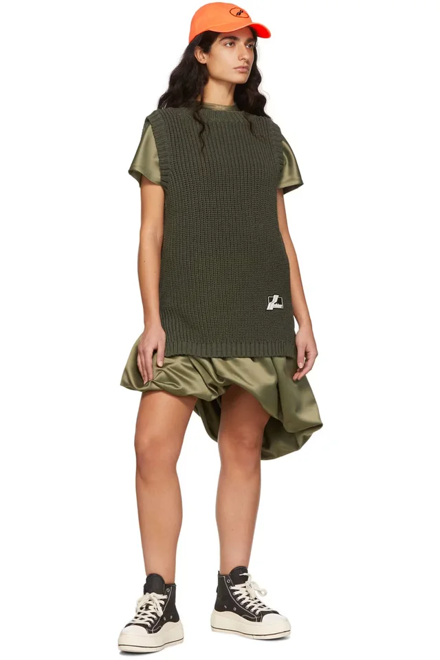 We11done Khaki Cotton Vest, photo 4 of 4 from SSENSE