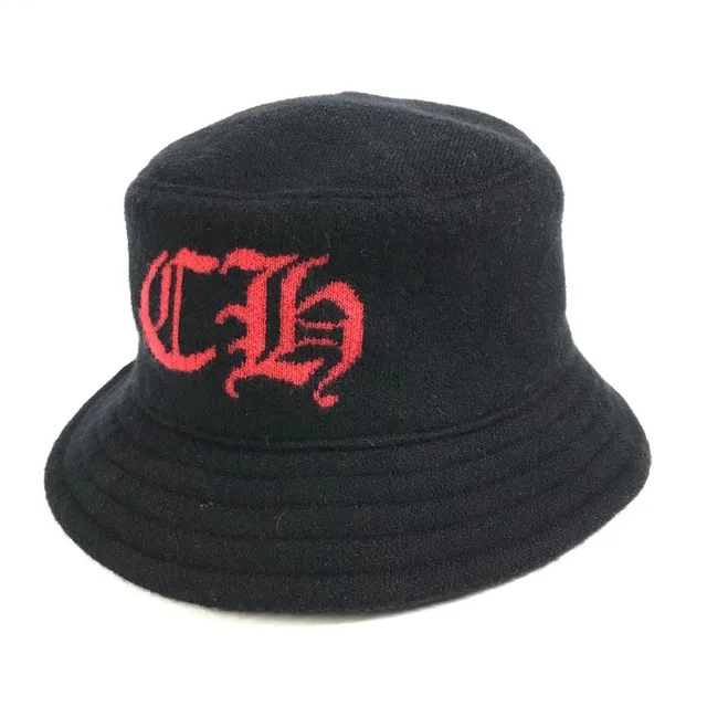 Chrome Hearts Hat CH Logo Cashmere Black in Black Cashmere from The Reluxe