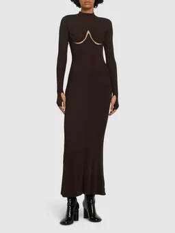 Dion Lee Long dress with long sleeves in 72% Viscose, 25% Nylon, 3% Elastane, photo 2 of 5 from LUISAVIAROMA