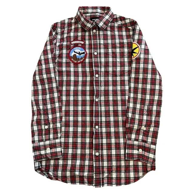 Diesel Tartan Boys Long Sleeve With Back Graphic “It’s Better In Seattle” Sz 10 in neutral|brown from Poshmark