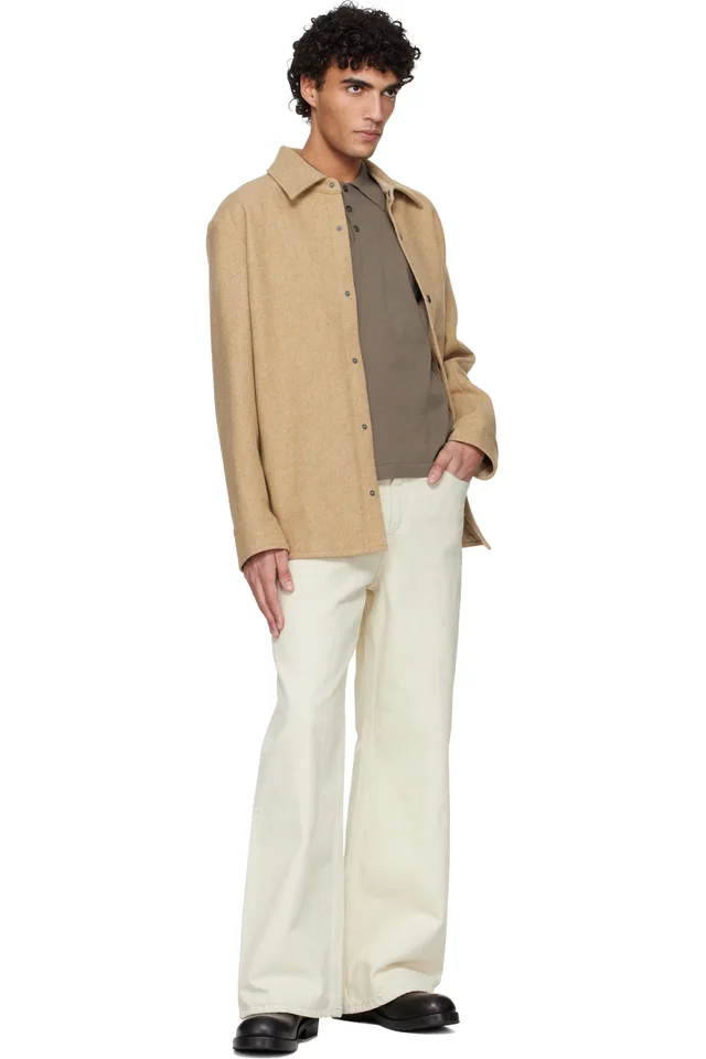 A.P.C. Khaki Knit Polo, photo 4 of 4 from SSENSE