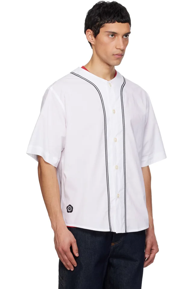 White Kenzo Paris 'Boke Flower 2.0' Baseball Shirt, photo 2 of 4 from SSENSE