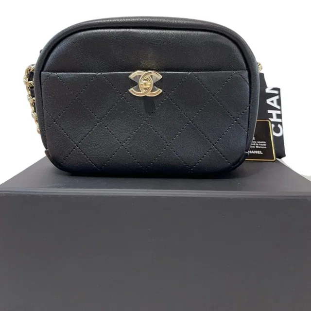 Chanel Black Calfskin Camera Bag - Full Set in Black Calfskin from Luxury Promise