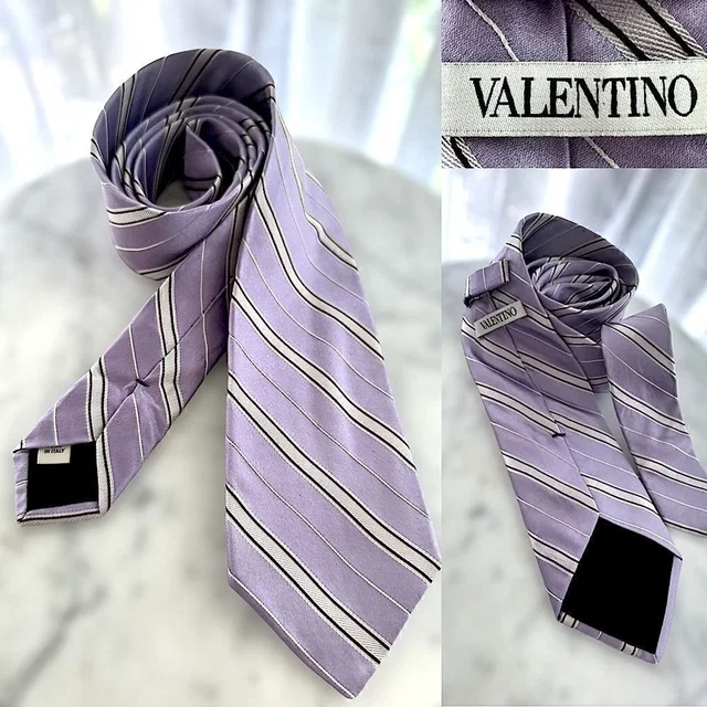 Valentino Garavani 100% Silkpurple Lavender & White Tie 3.25” Wide in purple Silk from Poshmark