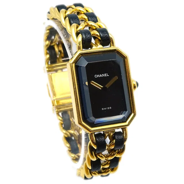 Chanel Premiere Watch Gold #M in Gold Leather from AMORE Vintage Tokyo