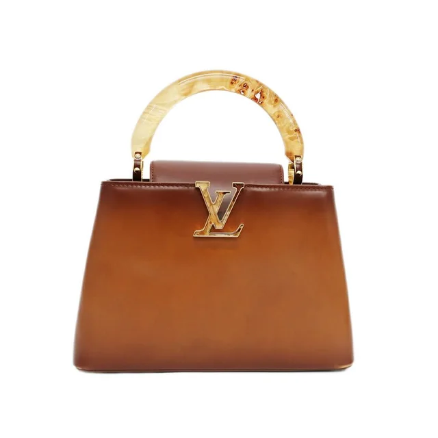 Heaven LV Capucines BB 2-Way Shoulder Bag Tortoiseshell Brown in Brown Box leather from The Reluxe
