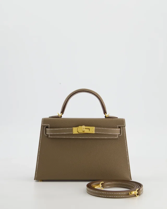 HOT* Hermès Mini Kelly II 20 Bag in Taupe Epsom leather from Sellier, photo 22 of 24