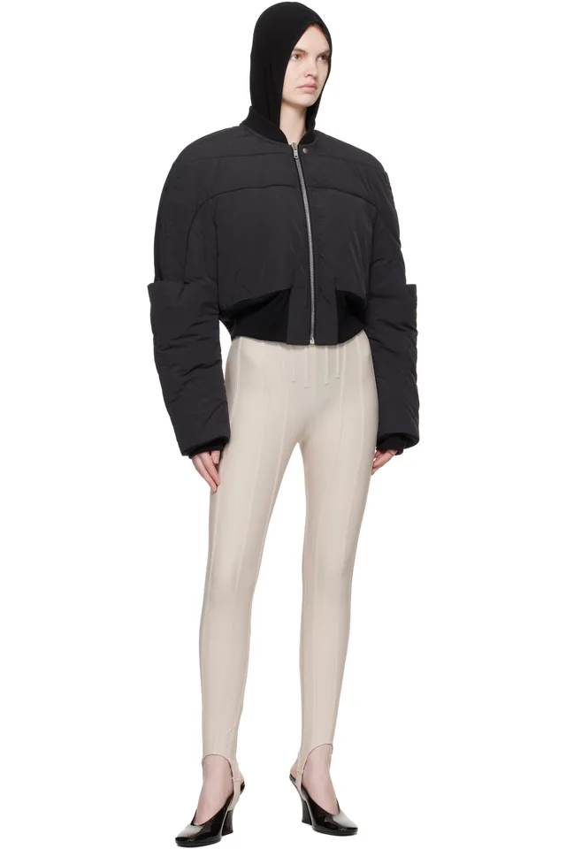 Mugler Beige Corseted Leggings, photo 4 of 4 from SSENSE