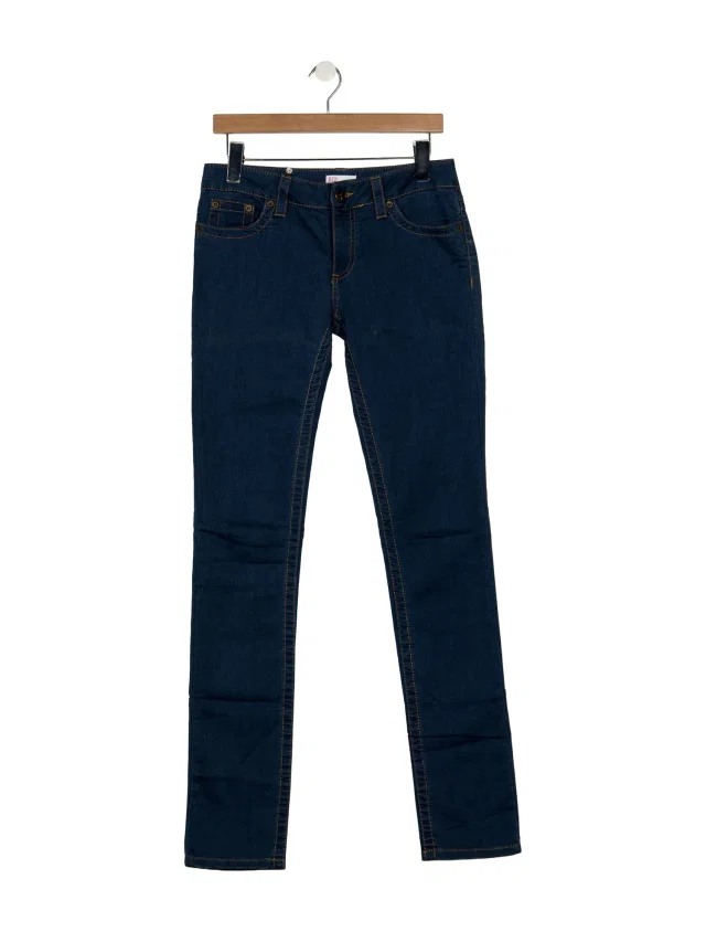 REDValentino Mid-Rise Skinny Leg Jeans in blue from The RealReal