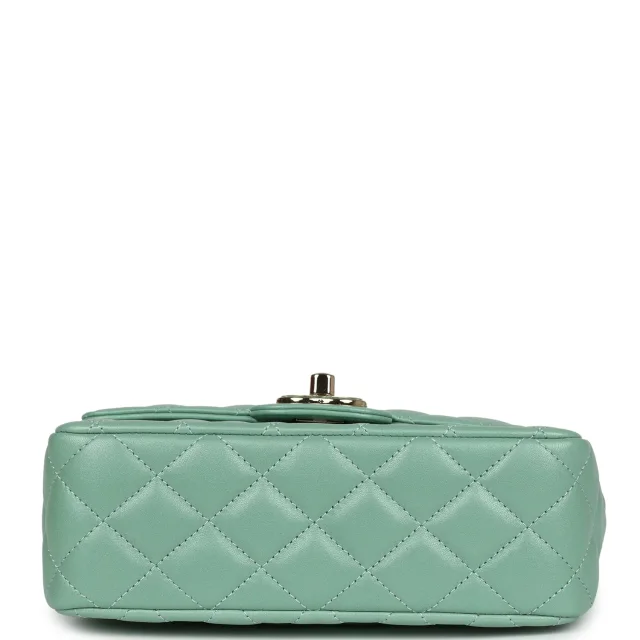 Chanel Candy Heart Mini Flap Bag Turquoise Lambskin Enamel and Light Gold Hardware in Blue Lambskin from Madison Avenue Couture, photo 6 of 13