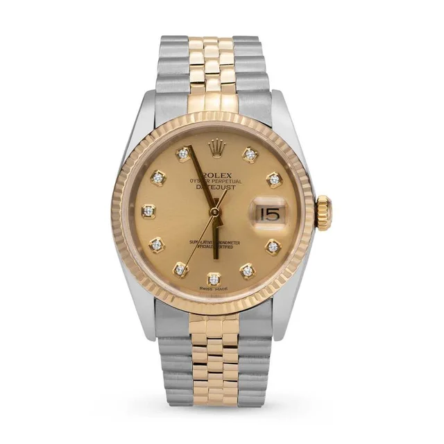 Rolex Datejust Automatic Chronometer Diamond Champagne Dial Unisex Watch 116233 CDJ in neutral|yellow|white|silver|gold|gray from Jomashop.com