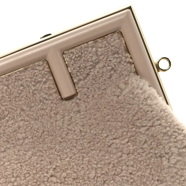 Shearling Small Fendi First Rosa Plaster in Wool from FASHIONPHILE, photo 7 of 11