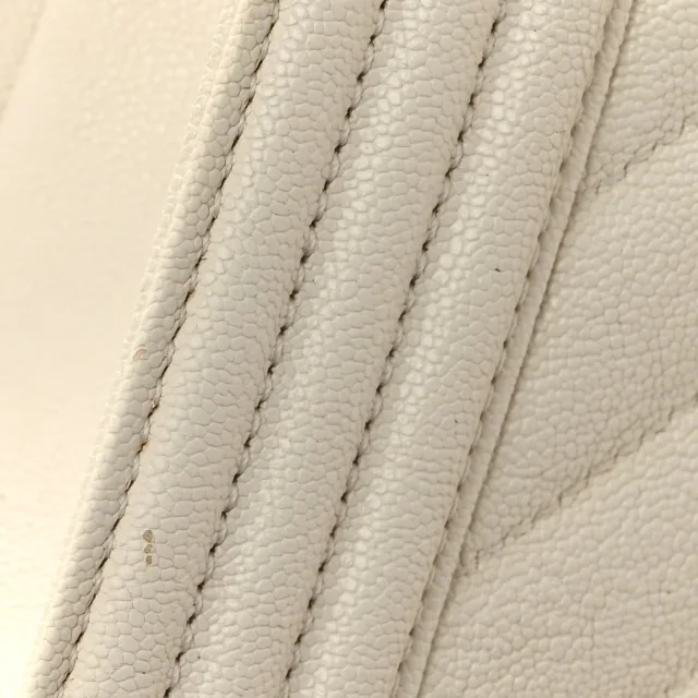 Chanel Caviar Chevron Quilted Small Boy Flap White in White Caviar leather from FASHIONPHILE, photo 13 of 14