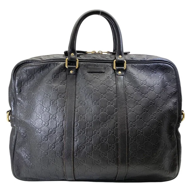 Gucci Business Briefcase Guccissima Leather Dark Brown Lightweight Capacity in Brown Leather from The Reluxe