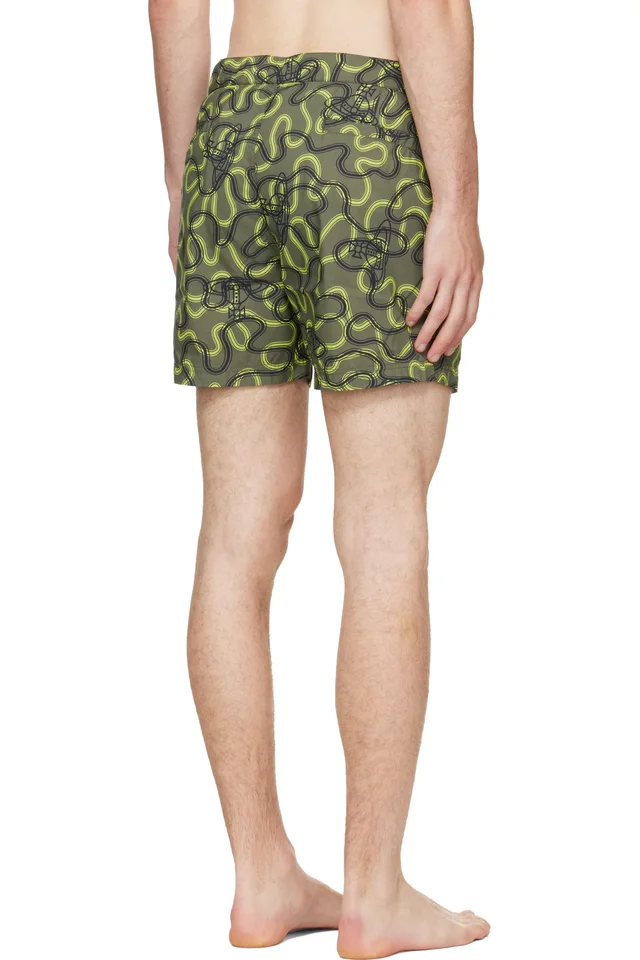 Vivienne Westwood Khaki Classic Boxer Swim Shorts, photo 3 of 4 from SSENSE