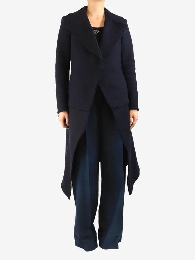 Celine Navy wool coat - size UK 12 in Navy Wool from Sign of the Times
