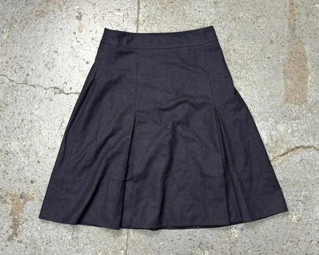 Loro Piana Vintage Navy Wool Pleated Midi Skirt in blue Wool from Grailed