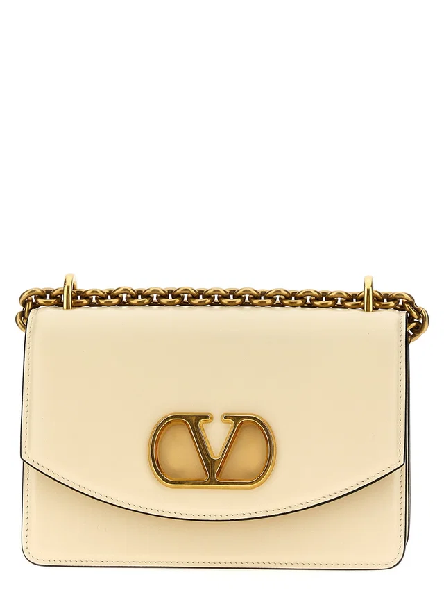 Valentino Garavani Vain Shoulder Bag — Cream in White Leather from HEWI