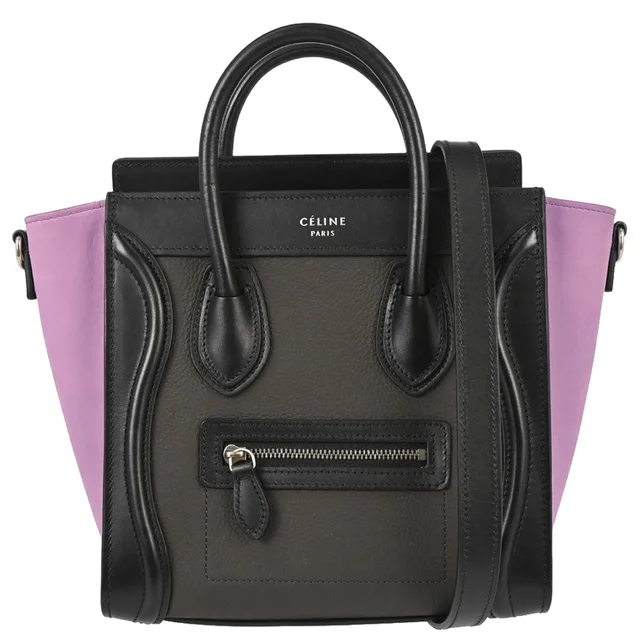 Celine Brown Leather Nano Luggage 2way Shoulder Tote Handbag in Brown Leather from AMORE Vintage Tokyo