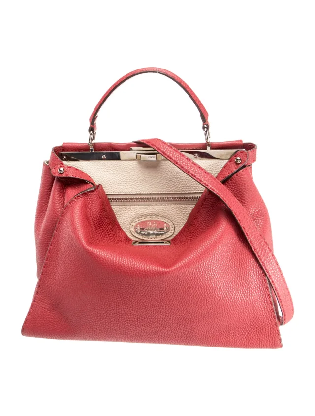 Fendi Leather Peekaboo Medium in red Leather from The RealReal