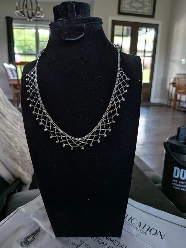 Givenchy Vintage Swarovski Crystals Mesh Collar Necklace in silver|gray from Poshmark